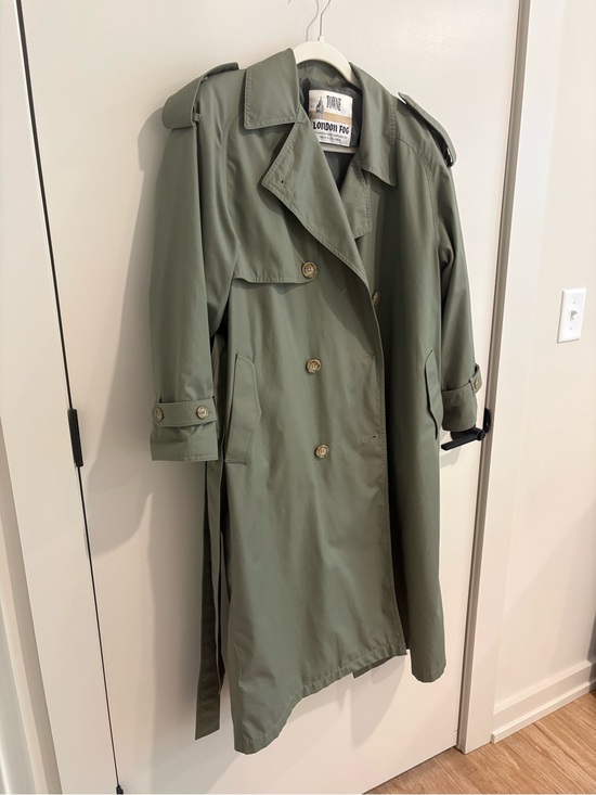 London Fog Jackets & Blazers - VNTG London Fog Olive Belted Double-Breasted Trench Coat Classic Capsule Minimal
